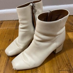 White Franco Sarto Booties *minor damage